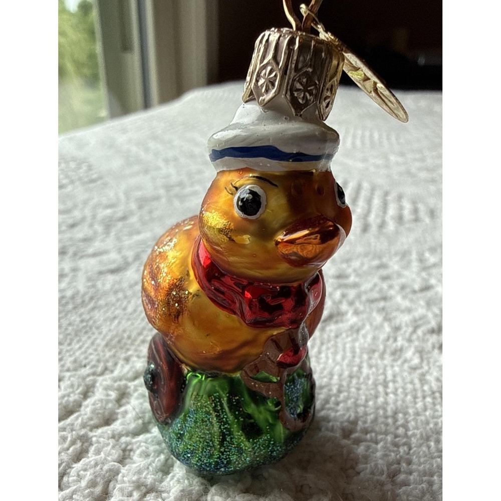 VTG Christopher Radko Free Wheeling Duckling Ornament Duck Approx 2.5"
